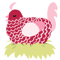 (unnamed), a crimson and rose chicken with a lace pattern