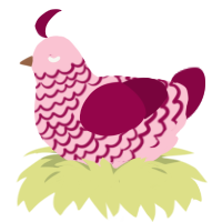 A rose and maroon chicken with a lace pattern
