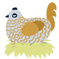 A mist and gold chicken with a lace pattern