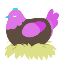 A bark and orchid chicken with a head pattern