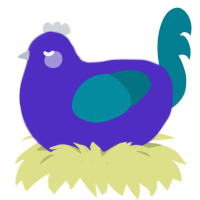 A indigo and sea chicken