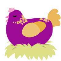A plum and honey chicken with a neck-speckle pattern