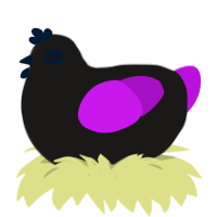 A sable and amethyst chicken