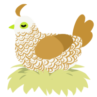 Morning Glory, a white and gold chicken with a double-lace pattern