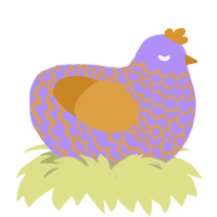 Miel de Lavande, a lilac and orange chicken with a lace pattern