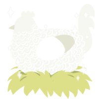 A white chicken with a double-lace pattern