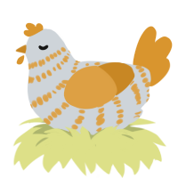 A mist and orange chicken with a bar pattern