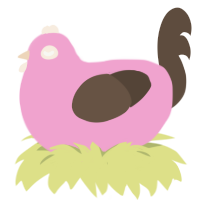 (unnamed), a pink and bark chicken