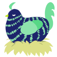 A navy and spring chicken with a bar pattern