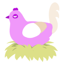 A lavender and cream chicken