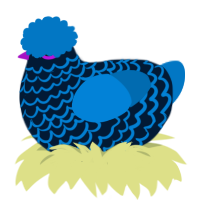Gay, a tumblr and sapphire chicken with a lace pattern