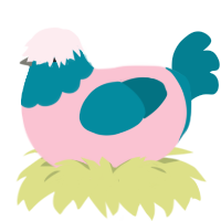 A rose and sea chicken with a head pattern