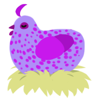 (unnamed), a lilac and amethyst chicken with a speckle pattern