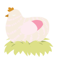 (unnamed), a cream and rose chicken with a bar pattern
