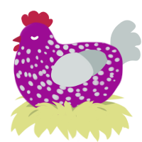 (unnamed), a plum and silver chicken with a speckle pattern