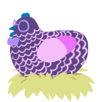 гимон GuyMan, a overcast and lavender chicken with a lace pattern