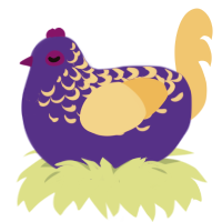 gantry, a indigo and honey chicken with a half-lace pattern