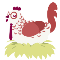 A white and red chicken with a half-lace pattern