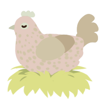 John Hancock, a amethyst and bark chicken with a speckle pattern