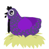 七, a overcast and violet chicken with a speckle pattern