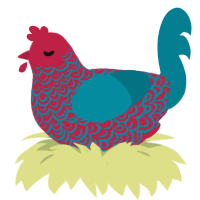 Cardiovascular, a crimson and sea chicken with a double-lace pattern