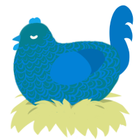 A sea and sapphire chicken with a double-lace pattern