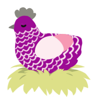 A plum and rose chicken with a lace pattern