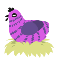 Earrings, a orchid and overcast chicken with a bar pattern
