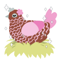 choco frambuesa, a russet and pink chicken with a lace pattern