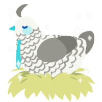 Bluefooted, a white and ash chicken with a lace pattern