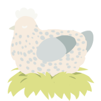 ghost, a cream and silver chicken with a speckle pattern