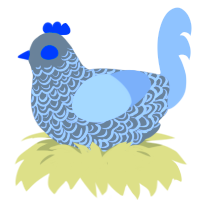 Alien, a ash and mist chicken with a double-lace pattern