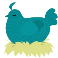 (unnamed), a teal chicken with a lace pattern