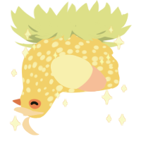 A honey and pink chicken with a speckle pattern