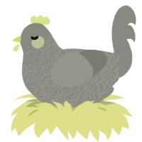 A ash chicken with a double-lace pattern