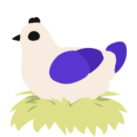 Oreo, a cream and indigo chicken