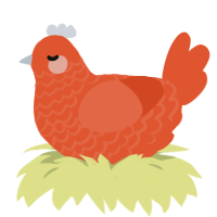 fireball, a vermilion chicken with a lace pattern