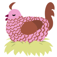 (unnamed), a pink and russet chicken with a lace pattern