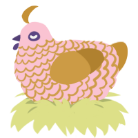 A rose and gold chicken with a lace pattern