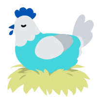 (unnamed), a aqua and mist chicken with a head pattern