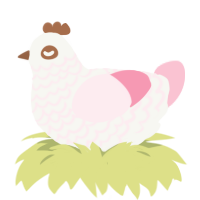 Neapolitan, a white and rose chicken with a lace pattern