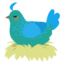 Seafoam, a turquoise and sky chicken with a half-lace pattern