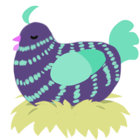 A overcast and mint chicken with a bar pattern