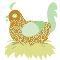 (unnamed), a ochre and gluppy chicken with a double-lace pattern