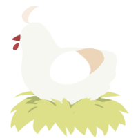A white and cream chicken