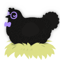 A black and sable chicken with a double-lace pattern