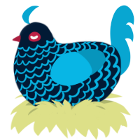 Destiel Baby, a tumblr and cerulean chicken with a lace pattern