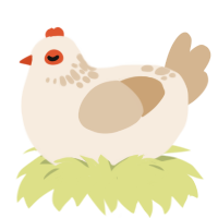 (unnamed), a cream and beige chicken with a neck-speckle pattern