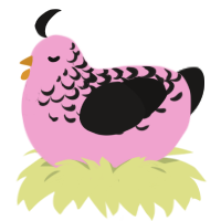 (unnamed), a pink and sable chicken with a half-lace pattern