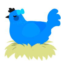 Gemstone, a sapphire chicken with a neck-speckle pattern